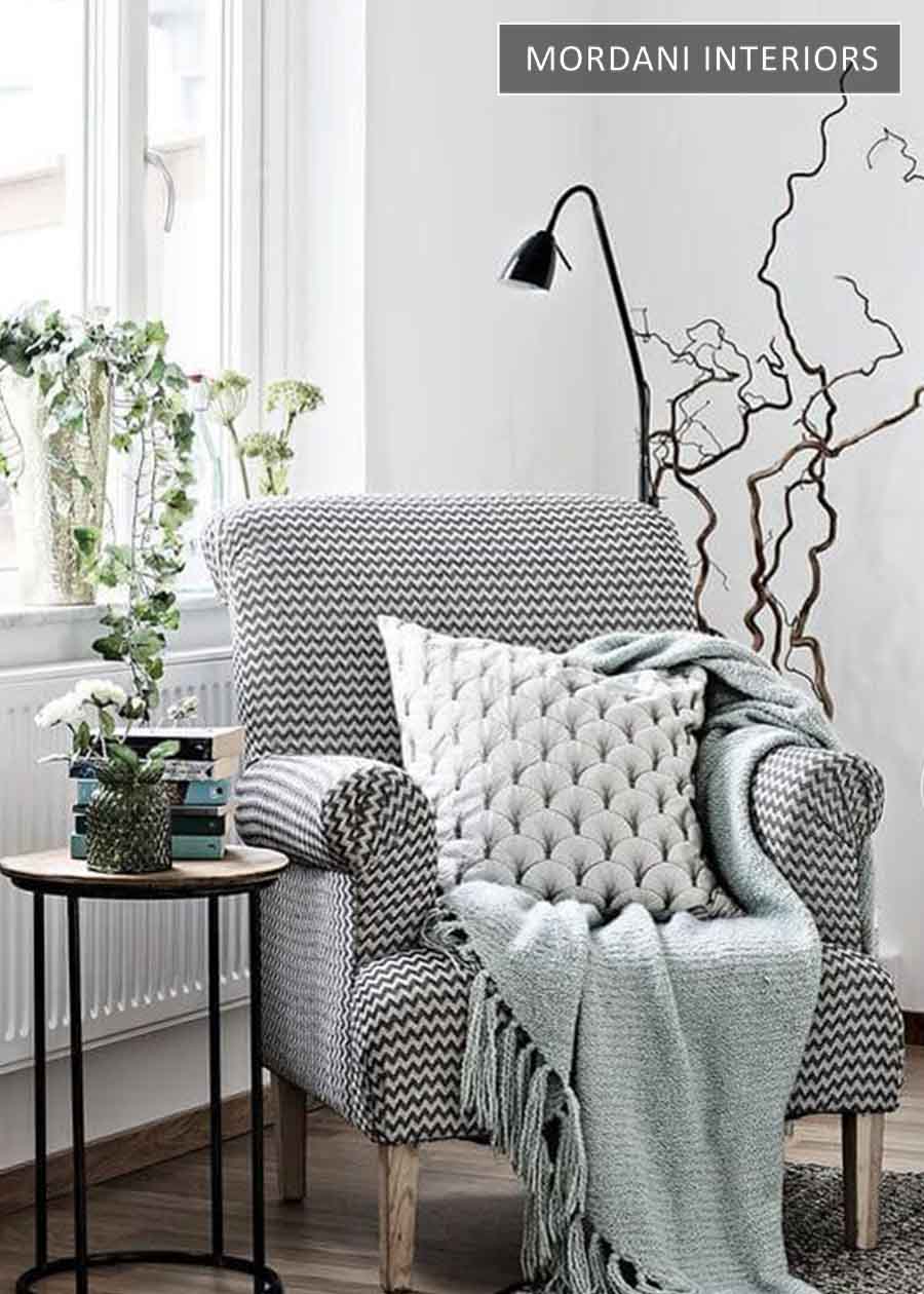 Black And White Houndstooth Printed Upholstery